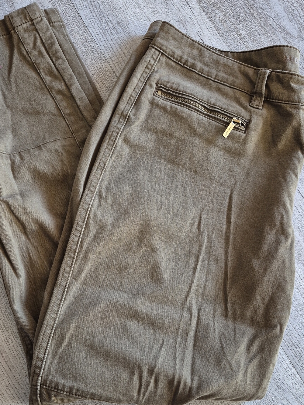 Michael Kors Olive-Tan Zip Pocket Chino Pants